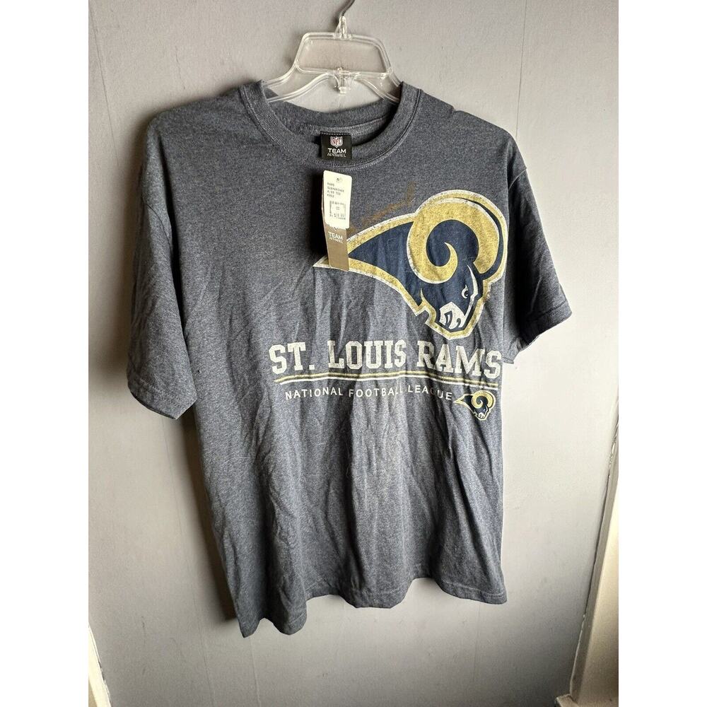 NWT St Louis Rams NFL Team Apparel T-Shirt Men's Blue Gray Large Tee